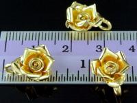 KG-052 24K gold vermeil 2 thai karen hill tribes handmade silver wild rose charm