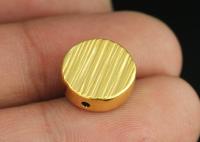 KG-567 Thai karen hill tribe silver 2 gold vermeil line hammered scratch cylinder round shaped bead