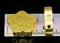 KG-080 Thai karen hill tribe silver 1 gold vermeil hammered cylinder flower shaped bead