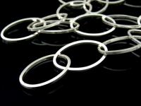 KL-037 KL-037 Thai karen hill tribe handmade silver 24 Inches plain oval ring link chain