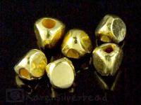 KG-045 24K gold vermeil 10 thai karen hill tribes handmade silver threc face faceted bead