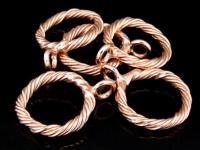 KZ-122 24K rose gold vermeil thai karen hill tribe handmade silver 2 twist wire round charm 