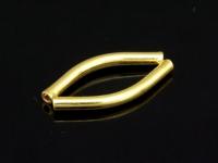 KG-350 24K gold vermeil thai hill tribe handmade silver 6 Twin plain curve tube bead