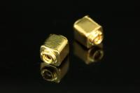 KG-216 thai karen hill tribes silver 4 gold vermeil cube bead