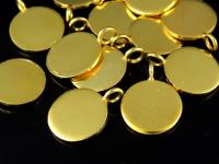 KG-136 24K gold vermeil 1 thai karen hill tribes handmade silver smooth disc charm 