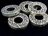 KV-041 Thai karen hill tribe handmade silver 1 hammered round coin bead 