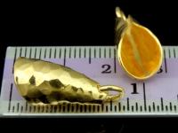 KG-425 24K gold vermeil Karen hill tribe handmade silver 2 hammered curve petal charm 