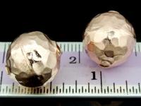 KZ-006 24K rose gold vermeil thai karen hill tribe handmade silver 2 hammered round ball bead  