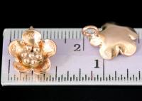 KZ-245 Thai karen hill tribe handmade silver 2 rose gold vermeil medium wild flower charm