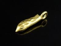 KG-248 24K gold vermeil Karen hill tribe handmade silver 3 hammered solid bar charm 