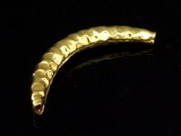 KG-152 24K gold vermeil Karen hill tribe handmade silver 1 hammered curve tube bead 