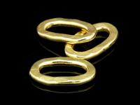 KG-363 24K gold vermeil thai karen hill tribe handmade silver 8 Hammered oval shape hoop