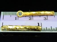 KG-195 24k gold vermeil 3 thai karen hill tribes handmade silver plated Hammered bar charm