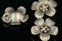 4KH-036 thai karen hill tribe silver 2 wild flower charm