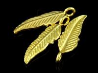 KG-121 24K gold vermeil 2 thai karen hill tribes handmade silver feather diecut charm