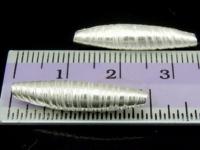 KS-052 Thai karen hill tribe handmade silver 2 small scratch bicone bead