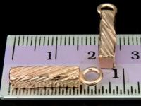 KZ-066 24K rose gold vermeil thai karen hill tribe handmade silver 2 scratch strick charm 