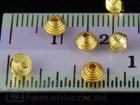 KG-029 24K gold vermeil 10 thai karen hill tribes handmade silver small wrap bicone bead 