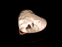 KZ-159 24K rose gold vermeil thai karen hill tribe handmade silver 2 hammered heart shape bead 