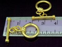 KG-011 24K gold vermeil 2 thai karen hill tribes handmade silver plain round toggle