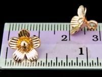 KZ-017 24K rose gold vermeil thai karen hill tribe handmade silver 4 mini flower charm