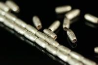 KI-005 thai karen hill tribe silver 20 flower printed tube bead