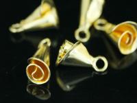 KG-418 Thai karen hill tribe silver 2 gold vermeil flower charm