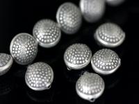 KT-006 thai karen hill tribe silver 4 dot print round puffy bead