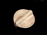 KZ-028 24K rose gold vermeil thai karen hill tribe handmade silver 2 small spiral print round disc bead 