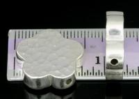 KV-012 Thai karen hill tribe handmade silver 1 hammered cylinder flower shaped bead