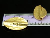KG-388 24K Gold vermeil 2 thai karen hill tribes silver hammered twist leaf bead