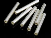 KC-013 Thai karen hill tribe handmade silver 50 plain straight tube bead