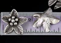 4KH-032 Thai karen hill tribe handmade silver 2 wild flower charm