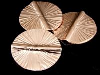 KZ-059 24K rose gold vermeil thai karen hill tribe handmade silver 1 scratch round disc bead