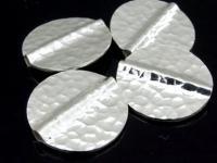 KV-044 Thai karen hill tribe handmade silver 1 hammered flat round disc bead