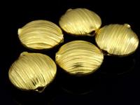 KG-444 24K gold vermeil Karen hill tribe handmade silver 1 snall scratch round puffy bead