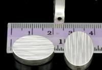 KV-011 Thai karen hill tribe handmade silver 1 line hammered scratch cylinder oval shaped bead