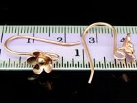 KZ-194 Thai karen hill tribes handmade 24K rose gold vermeil over silver pair wild flower earring 