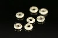 KI-004 thai karen hill tribes silver 15 rondel flower print bead