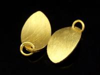 KG-475 24K gold vermeil Karen hill tribe handmade silver 2 satin puffy round charm