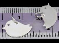 3KH-129 Thai karen hill handmade silver 4 medium die cut bird shape charm