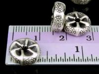 KK-030 Thai karen hill tribe handmade silver 4 daisy fancy spacer bead