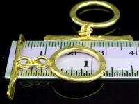 KG-309 24K gold vermeil 2 thai karen hill tribes handmade silver hammered round toggle