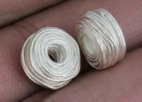 KS-020 Thai karen hill tribe silver 2 wire wrap bead
