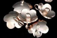 KZ-214 24K rose gold vermeil thai karen hill tribe handmade silver 4 flower charm