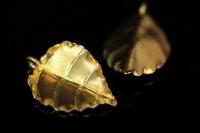 KG-173 Thai karen hill tribes handmade silver 2 gold vermeil leaf charm