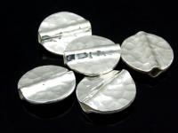 KV-043 Thai karen hill tribe handmade silver 4 hammered flat round disc bead