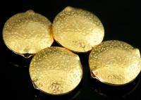 KG-230 Thai karen hill tribe silver 2 gold vermeil hammered puffy bead