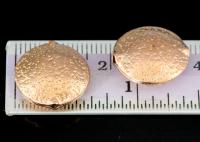 KZ-233 Thai karen hill tribe handmade silver 2 rose gold vermeil hammered puffed bead