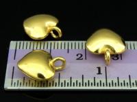 KG-445 24K gold vermeil Karen hill tribe handmade silver 2 puffed heart shape charm